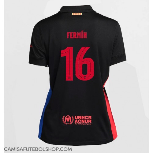 Camisa de time de futebol Barcelona Fermin Lopez #16 Replicas 2º Equipamento Feminina 2024-25 Manga Curta